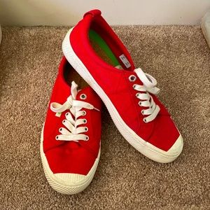 Barely warm comfy red Cariuma sneakers